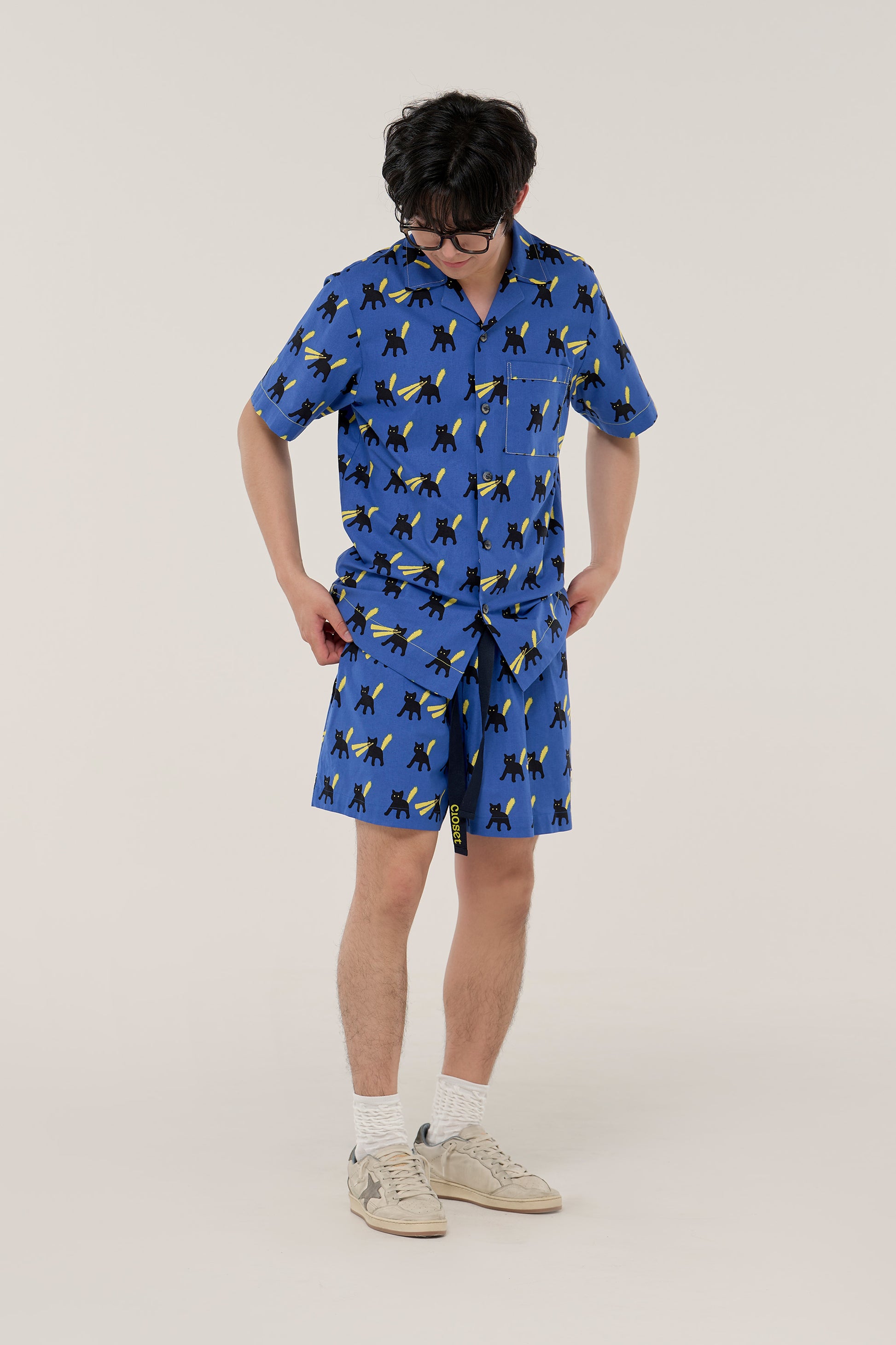 네온캣 잠옷 Neon Cat Pajama Set-up (M)
