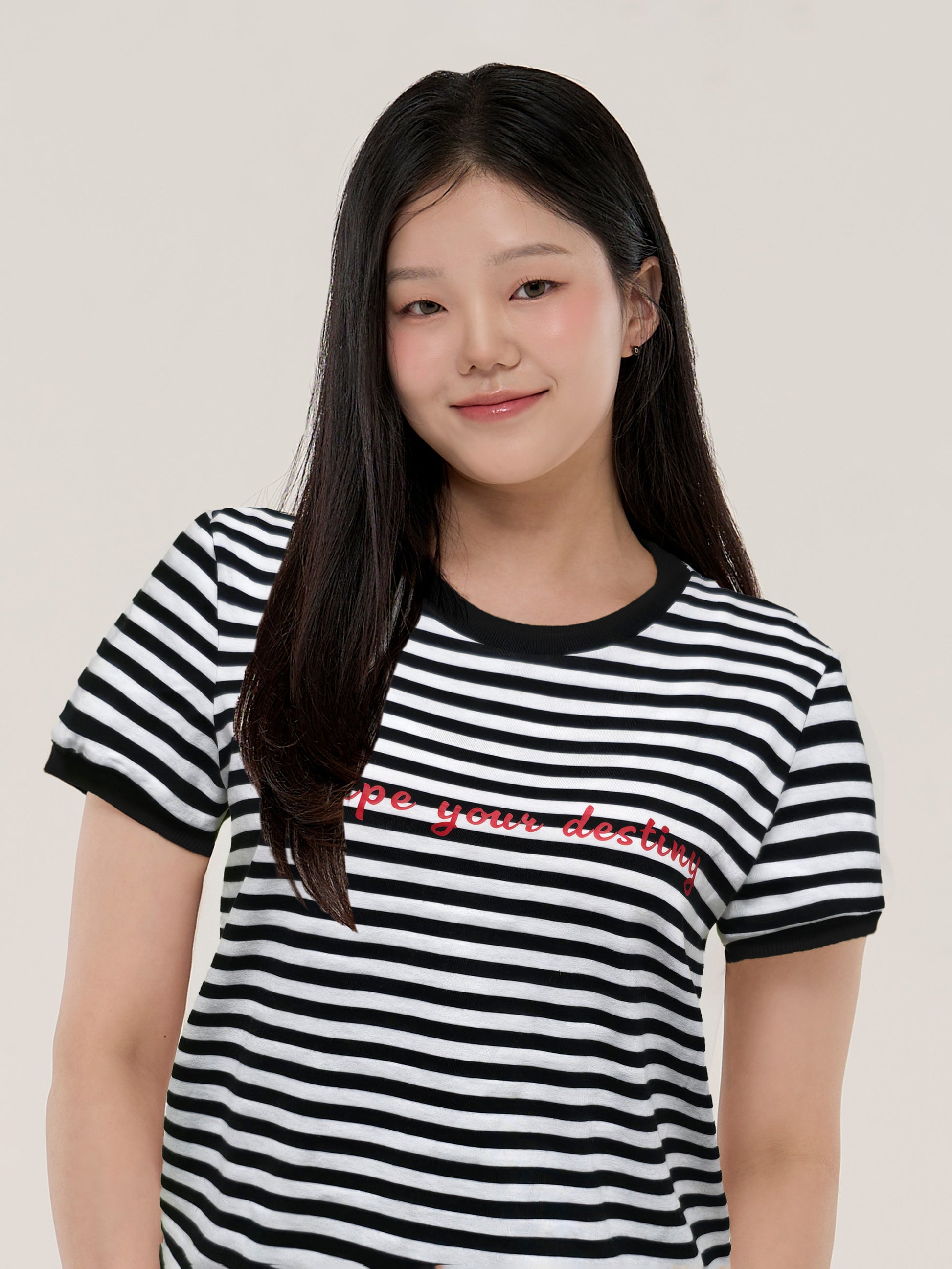 레드 캔디 블랙 스트라이프 티