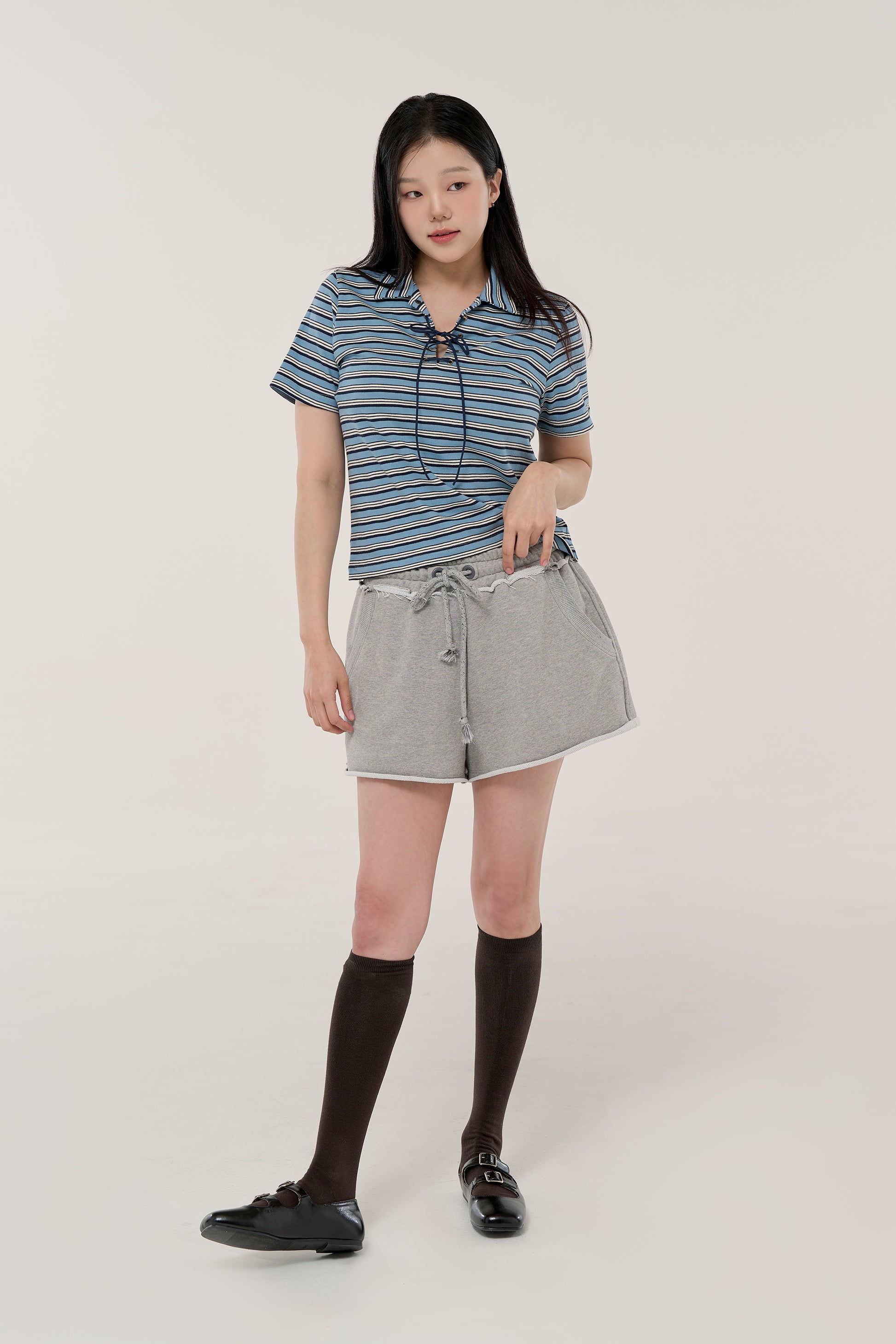 마리니크 카라티셔츠 노브라 티 블루