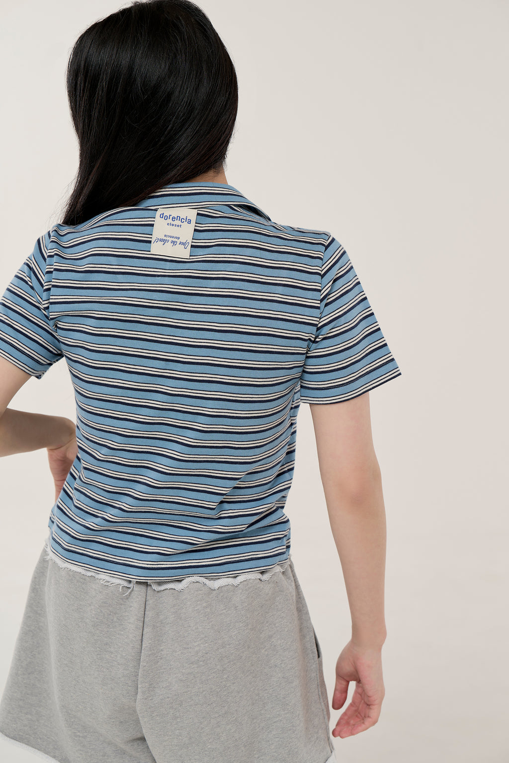 마리니크 카라티셔츠 노브라 티 블루