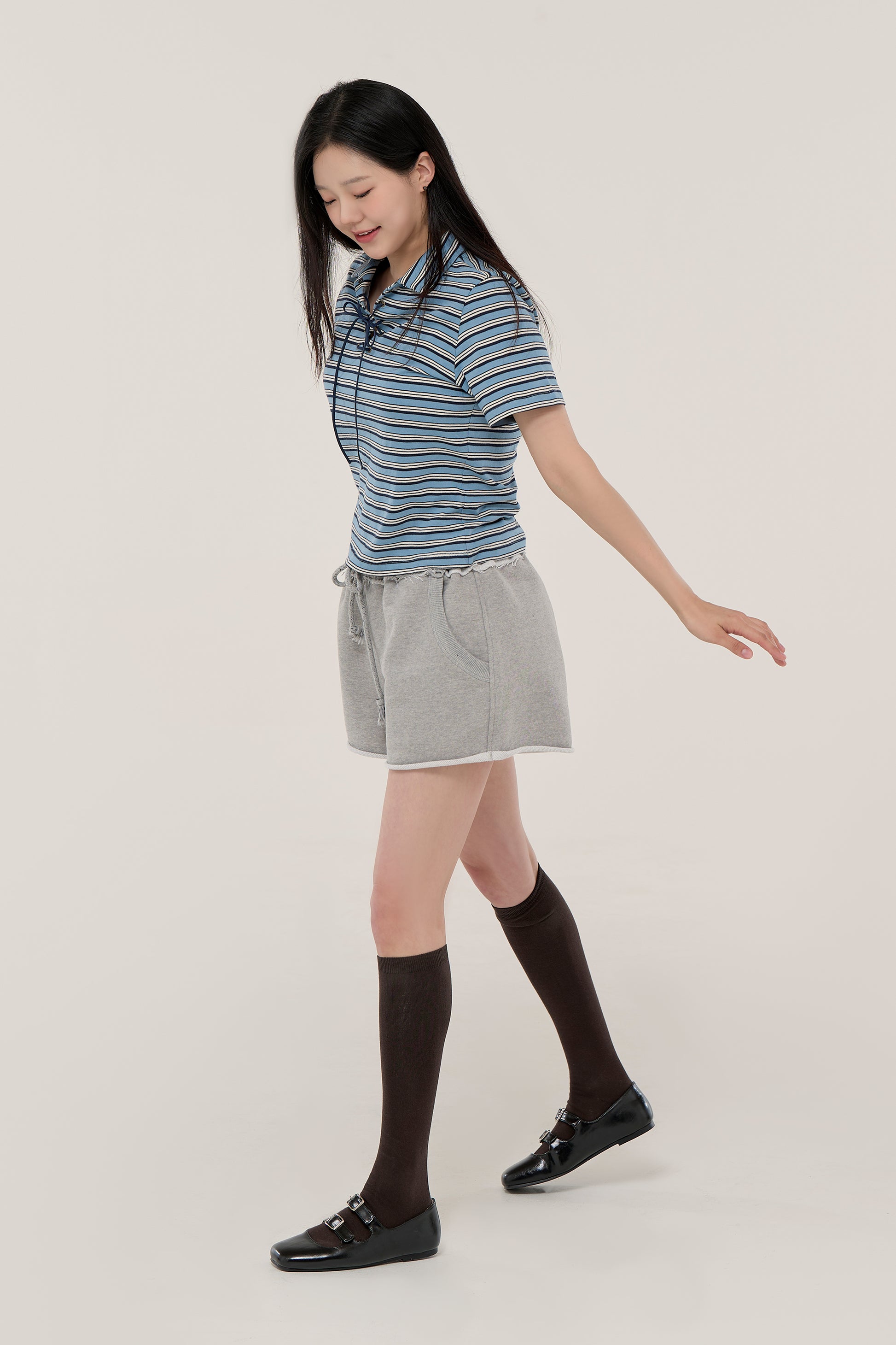 마리니크 카라티셔츠 노브라 티 블루