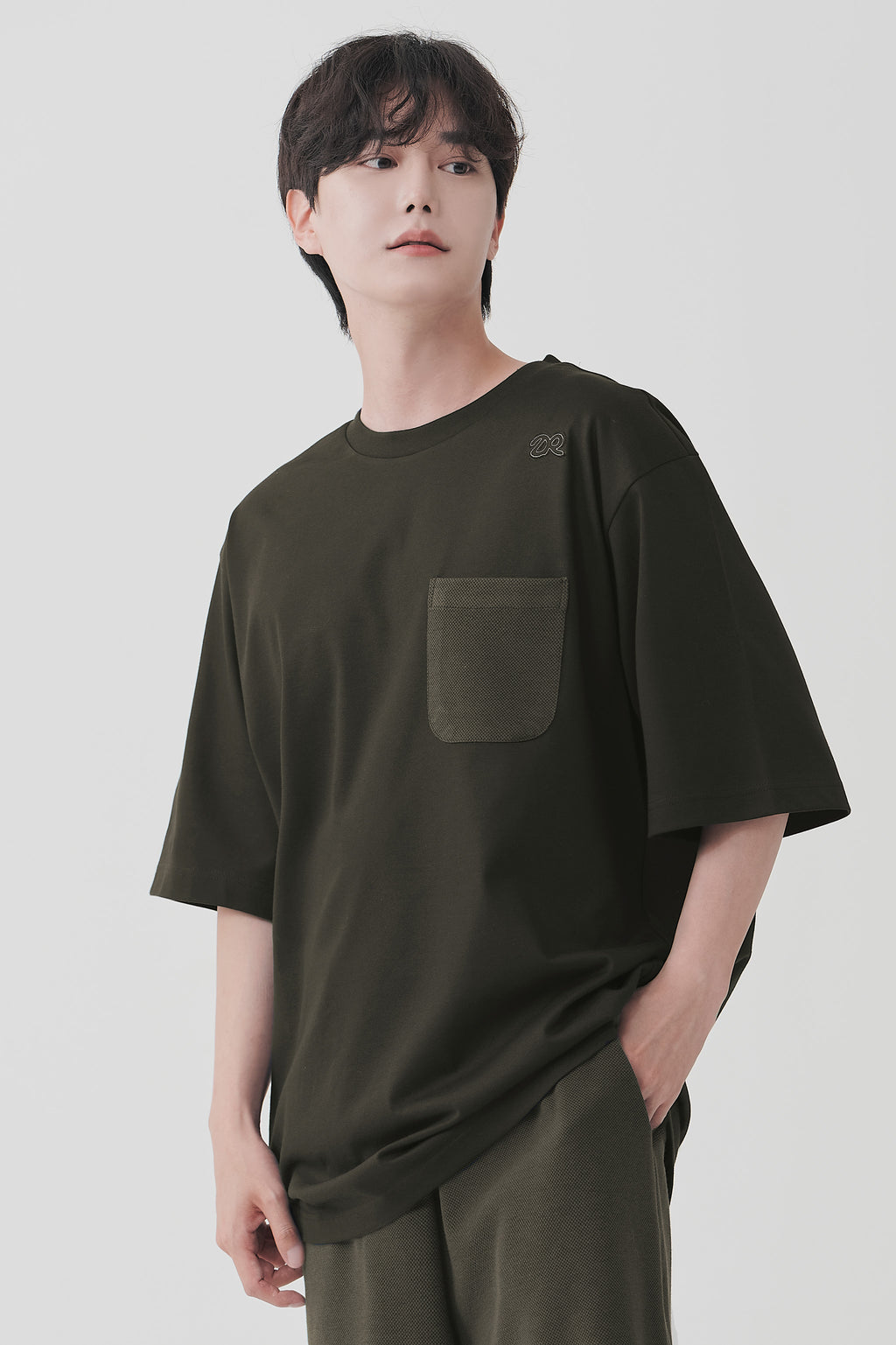 오가닉 포켓 하이로우티 카키