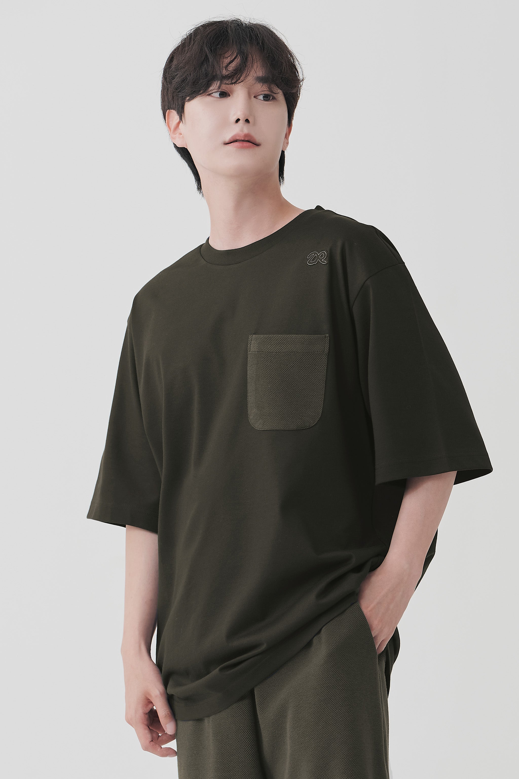 오가닉 포켓 하이로우티 카키