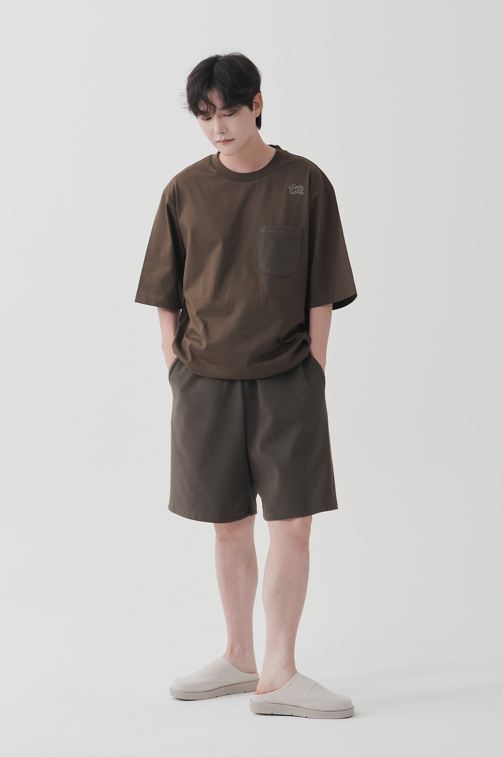 텍스쳐 루프 쇼츠 카키