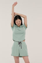 민티 그린 숏팬츠 셋업