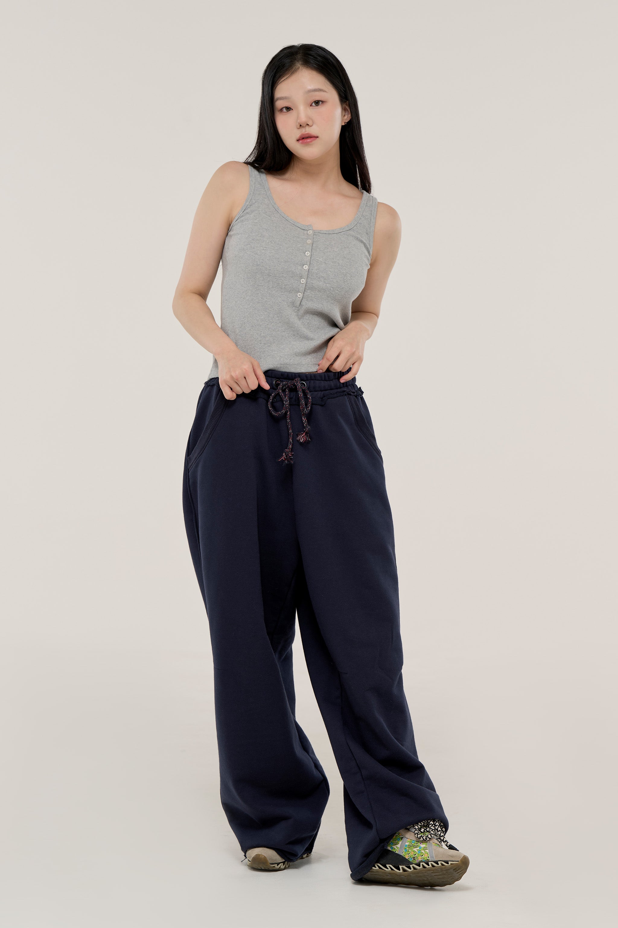 골지 민소매 나시 노브라 탑