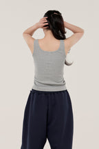 골지 민소매 나시 노브라 탑