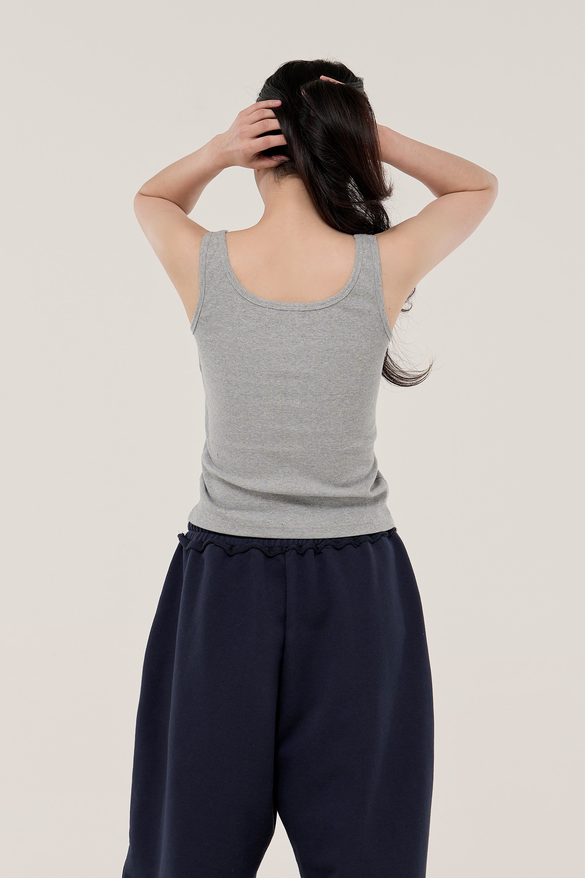 골지 민소매 나시 노브라 탑