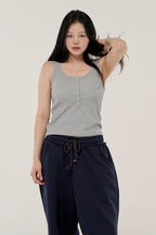 골지 민소매 나시 노브라 탑