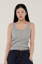 골지 민소매 나시 노브라 탑