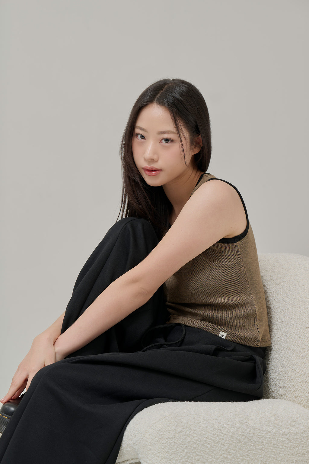 Sustainable Warm Tension Sleeveless Top Brown