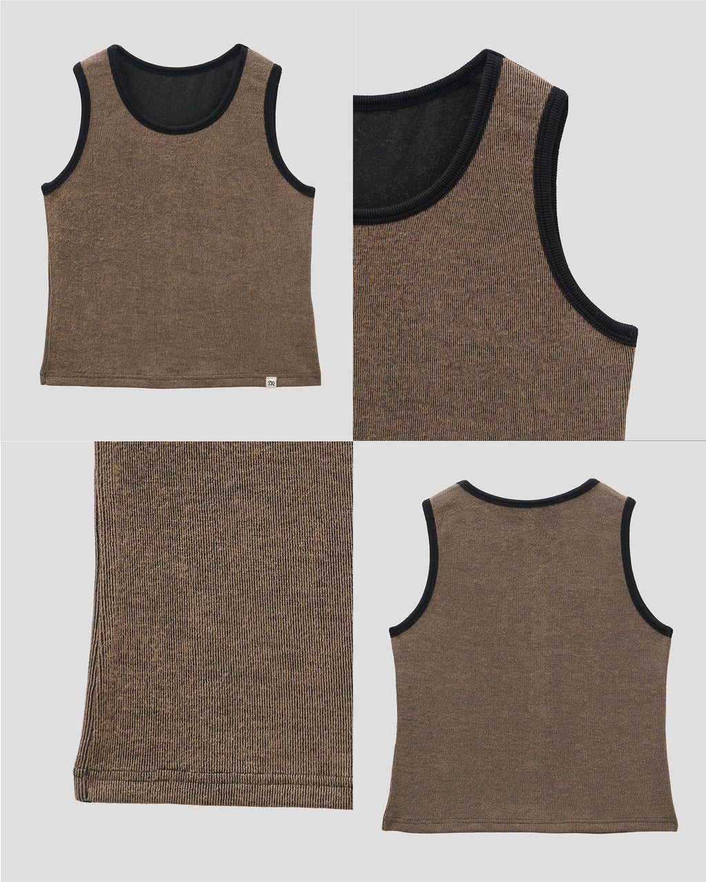 Sustainable Warm Tension Sleeveless Top Brown