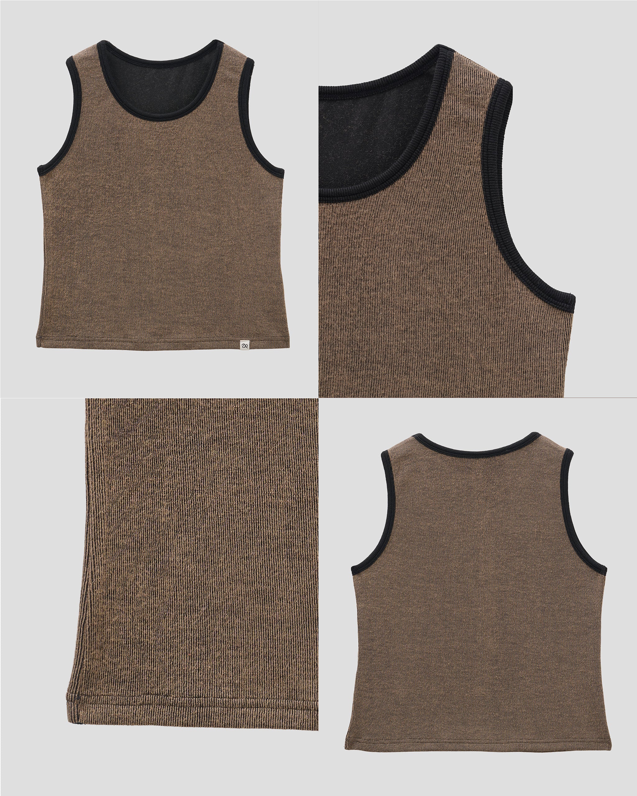 Sustainable Warm Tension Sleeveless Top Brown