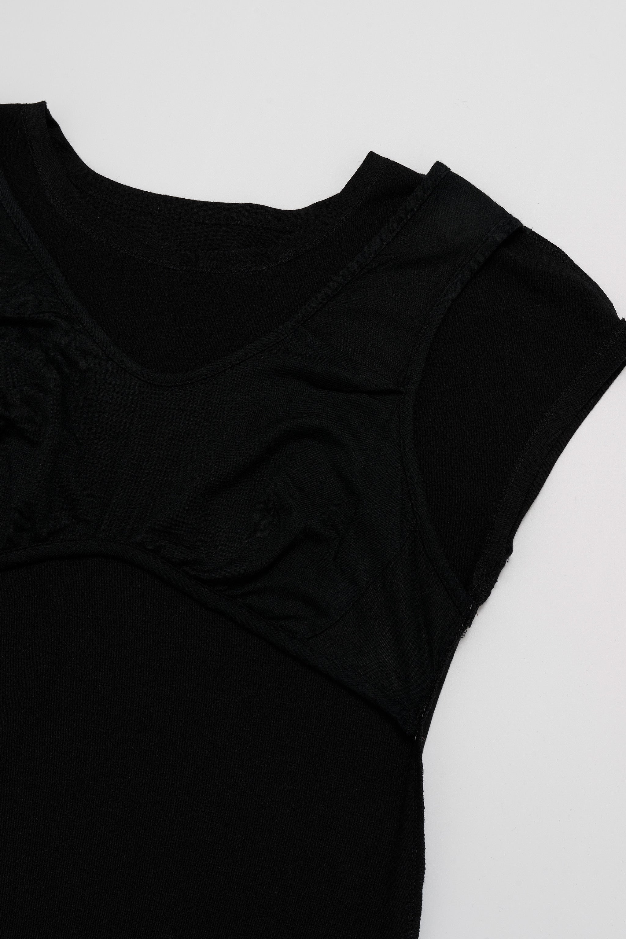 슬림 보트넥 베이직 이너 노브라 티셔츠