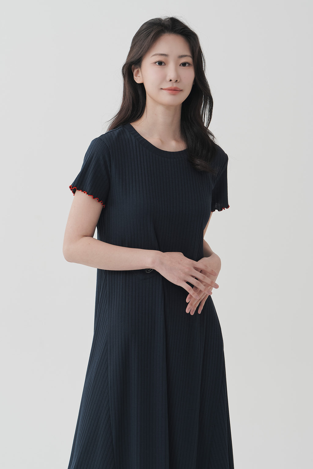 [2차 완판] 스위티 프릴 원피스 네이비