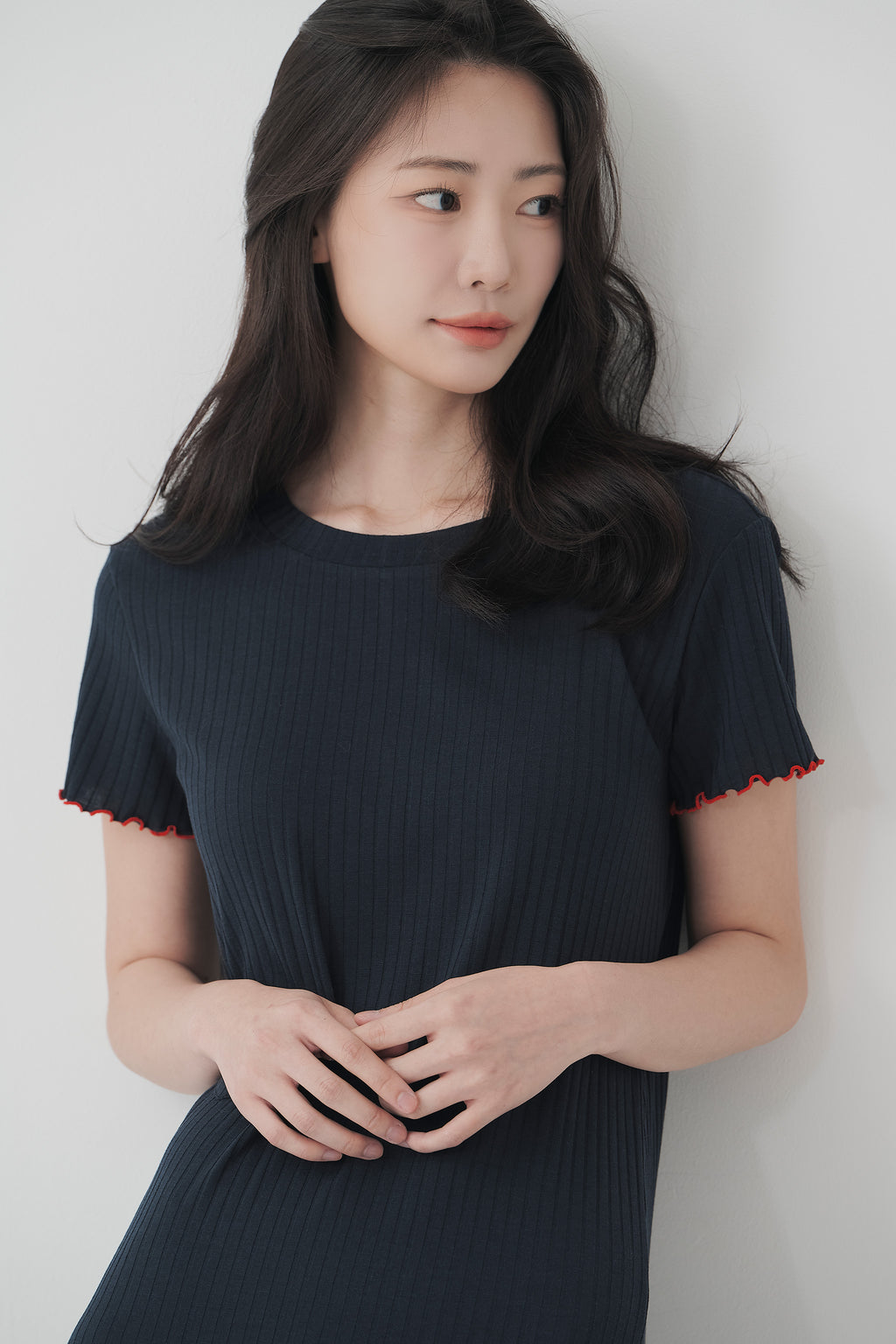 [2차 완판] 스위티 프릴 원피스 네이비